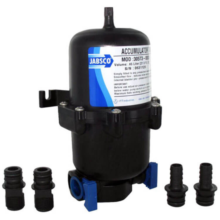 Jabsco accumulator tank pressure tank for 12v and 24v water pumps 0.6 litre - Escaping Outdoors