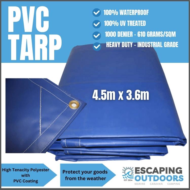 PVC tarp 4.5m x 3.6m waterproof pvc tarpaulin - Escaping Outdoors Australia